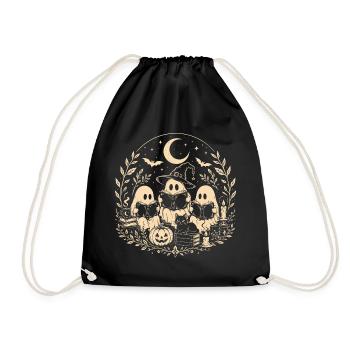Halloween Geister lesen – Cozy Halloween - Turnbeutel - Schwarz - Vorne