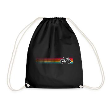 Motif de vélo arc-en-ciel vibrant - Sac de sport léger - noir - Devant