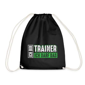 Trainer | Ich bin Trainer ich darf das - Turnbeutel - Schwarz - Vorne