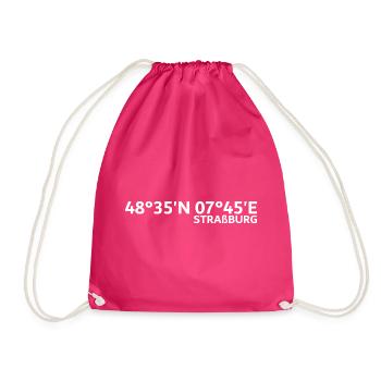 Strasbourg coordinates - Drawstring Bag - fuchsia - Front