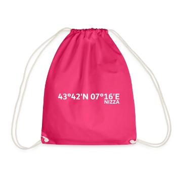 Nizza Koordinaten - Turnbeutel - Fuchsia - Vorne