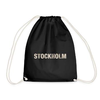 STOCKHOLM – Nordic Architectural Typography - Drawstring Bag - black - Front