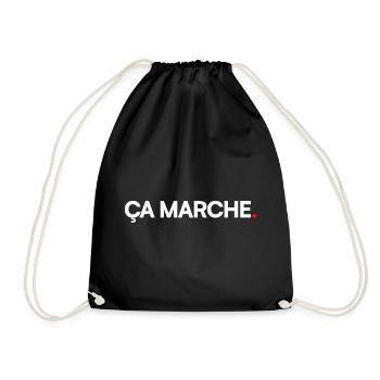 IT WORKS | Minimal expression humor - Drawstring Bag - black - Front