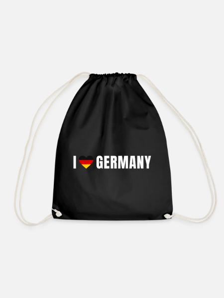 Germany Herz – Deutschland Flaggenherz - Turnbeutel - Schwarz