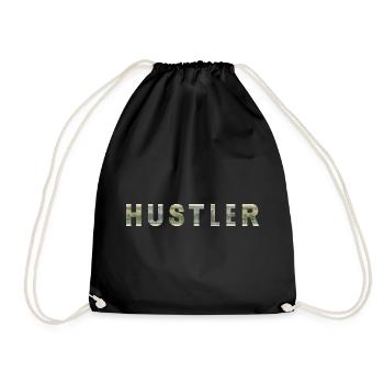 Hustler Dollar Bill Texture Motivation Inspiration - Drawstring Bag - black - Front