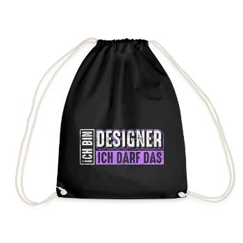 Designer Spruch - Turnbeutel - Schwarz - Vorne