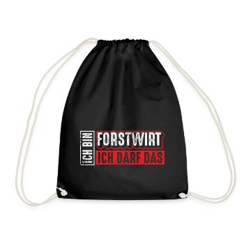 Forstwirt | Ich bin Forstwirt ich darf das - Turnbeutel - Schwarz - Vorne