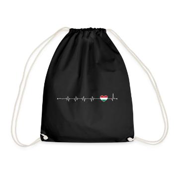 Italienische Flagge Herzschlag - Turnbeutel - Schwarz - Vorne