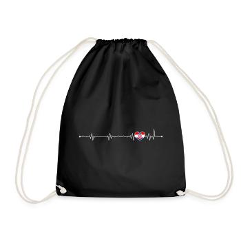 Croatian Heartbeat Flag - Drawstring Bag - black - Front