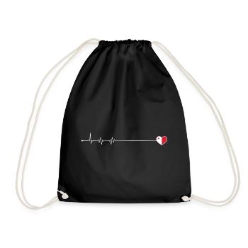 Pulse Heartbeat Icon - Drawstring Bag - black - Front