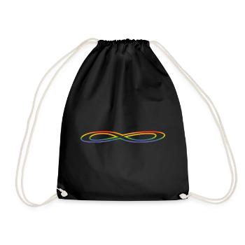 Regenbogen breite Unendlichkeit - Turnbeutel - Schwarz - Vorne