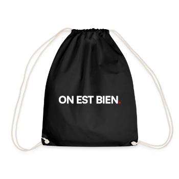 ON EST BIEN | Expression humour minimaliste - Sac de sport léger - noir - Devant