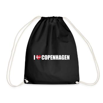 I love Copenhagen Dänemark Kopenhagen - Turnbeutel - Schwarz - Vorne