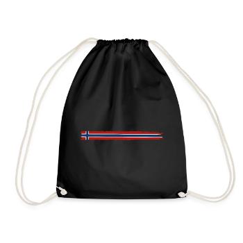 Norway Flag - Holiday Nature Gift - Drawstring Bag - black - Front
