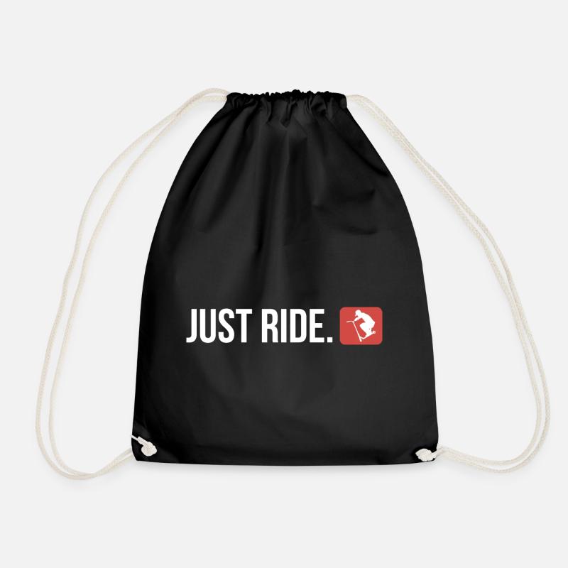 Just ride 7 - Drawstring Bag - black