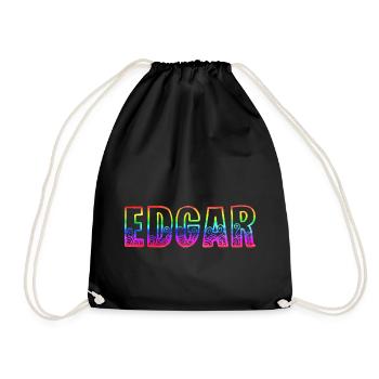edgar rs rainbow - Drawstring Bag - black - Front