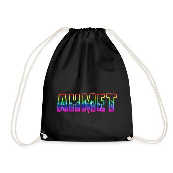 ahmet rs regenbogen - Turnbeutel - Schwarz - Vorne