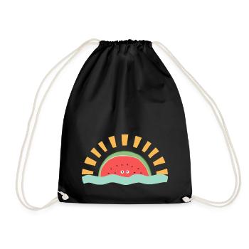 Watermelon Sunrise - Drawstring Bag - black - Front