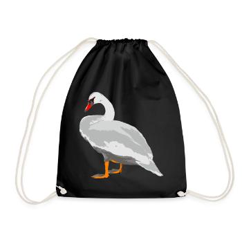 schwan vogel wasser - Turnbeutel - Schwarz - Vorne