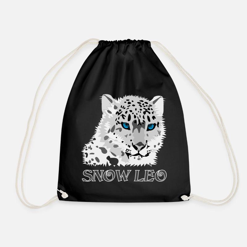 Schnee Leopard Raubkatze - Turnbeutel - Schwarz