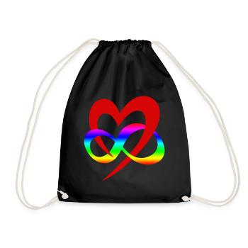 LGBTQ Valentine's Day Gift Infinity Heart Love - Sac de sport léger - noir - Devant