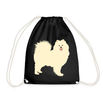 Samoyed Dog - Drawstring Bag - black - Front