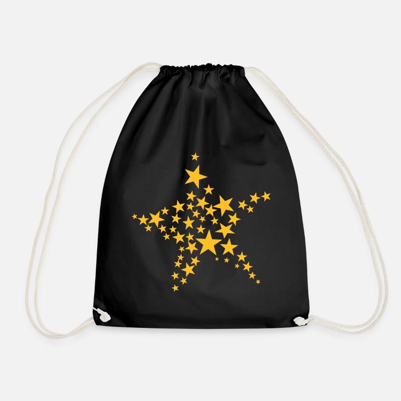 2020 08 21 star star - Drawstring Bag - black