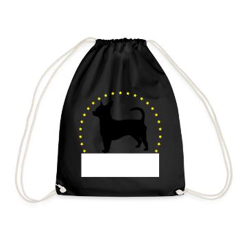 Chihuahua Hund individuell Anpassbar Geschenk - Turnbeutel - Schwarz - Vorne