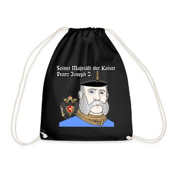 Kaiser Franz Joseph I., Kaiser von Österreich - Turnbeutel - Schwarz - Vorne