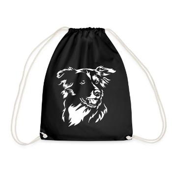 Tête de Border Collie « Black Edition » - Sac de sport léger - noir - Devant