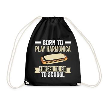 Harmonica Musicians Blues Jazz Harmonica - Drawstring Bag - black - Front