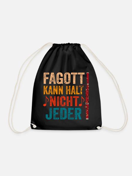 Fagott Musikinstrument Fagottist - Turnbeutel - Schwarz