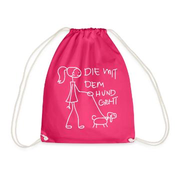Die mit dem Hund geht - Turnbeutel - Fuchsia - Vorne