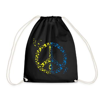 Ukraine Bird Peace Sign Ukraine Flag Peace Bird - Turnbeutel - Schwarz - Vorne