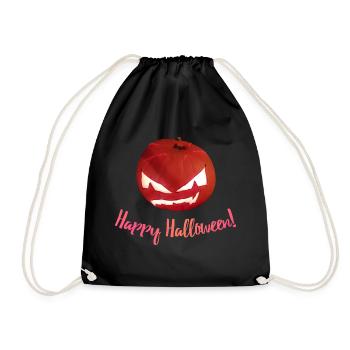 Kürbis Happy Halloween - Turnbeutel - Schwarz - Vorne