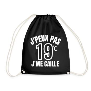 hiver, j'ai froid, je me caille, énergie - Sac de sport léger - noir - Devant