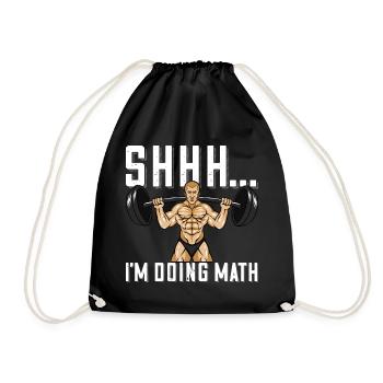 Bodybuilder Shhh Ich mache Mathe Langhantel - Turnbeutel - Schwarz - Vorne