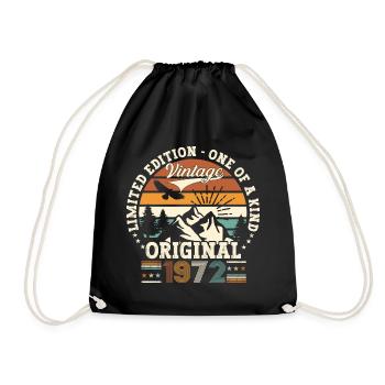 Original vintage 1972 50th birthday gift - Drawstring Bag - black - Front
