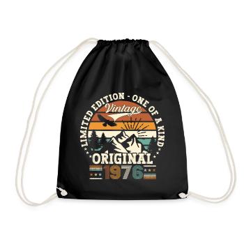 Cadeau original vintage 1976 46ème anniversaire - Sac de sport léger - noir - Devant