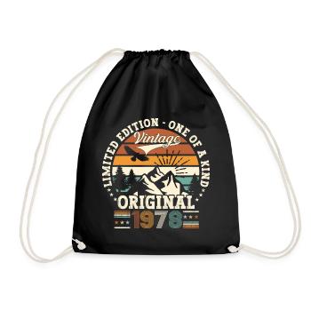 Original vintage 1978 44th birthday gift - Drawstring Bag - black - Front