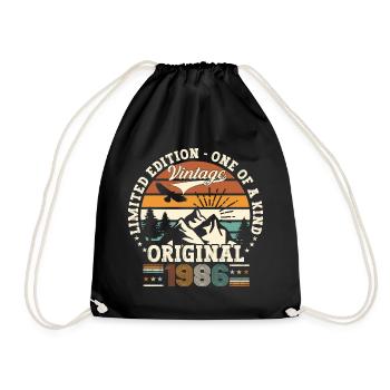 Original vintage 1986 36th birthday gift - Drawstring Bag - black - Front