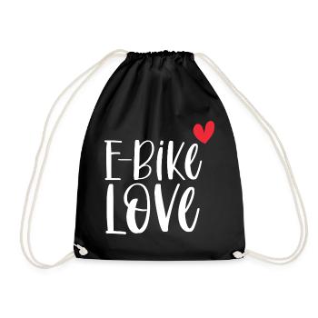 E-Bike Bike Vintage E Bike Battery Gift - Drawstring Bag - black - Front