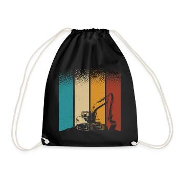 Excavator - Drawstring Bag - black - Front