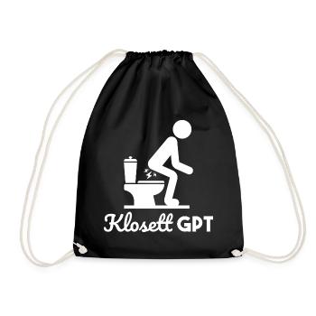 Klosett GPT Klo Toilette Geschenk - Turnbeutel - Schwarz - Vorne