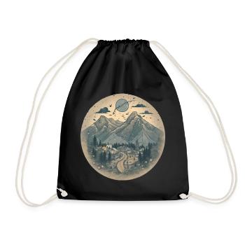 Randonnée en plein air cadeau randonneur - Sac de sport léger - noir - Devant