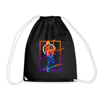 Basketball Basketballspieler Spieler Vintage Bunt - Turnbeutel - Schwarz - Vorne