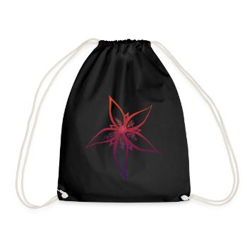1lyr ombre purple blue flower | original. by MMJ49 - Drawstring Bag - black - Front