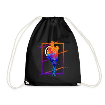 Joueur de baseball Vintage Coloré - Sac de sport léger - noir - Devant