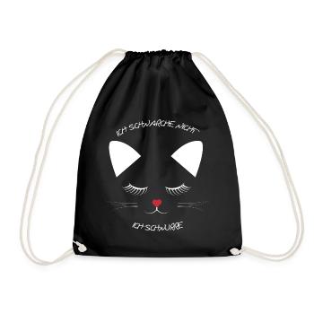 Ich schnarche nicht ich schnurre Katzengesicht - Turnbeutel - Schwarz - Vorne