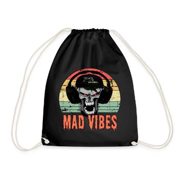 Mad Streetwear mad Vibes - Drawstring Bag - black - Front
